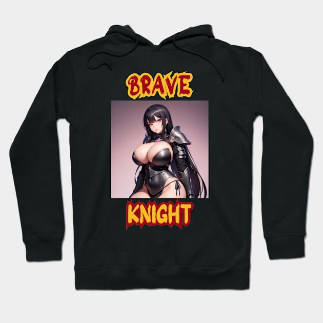 Brave Knight Anime Girl Hoodie by Clicks Clothes